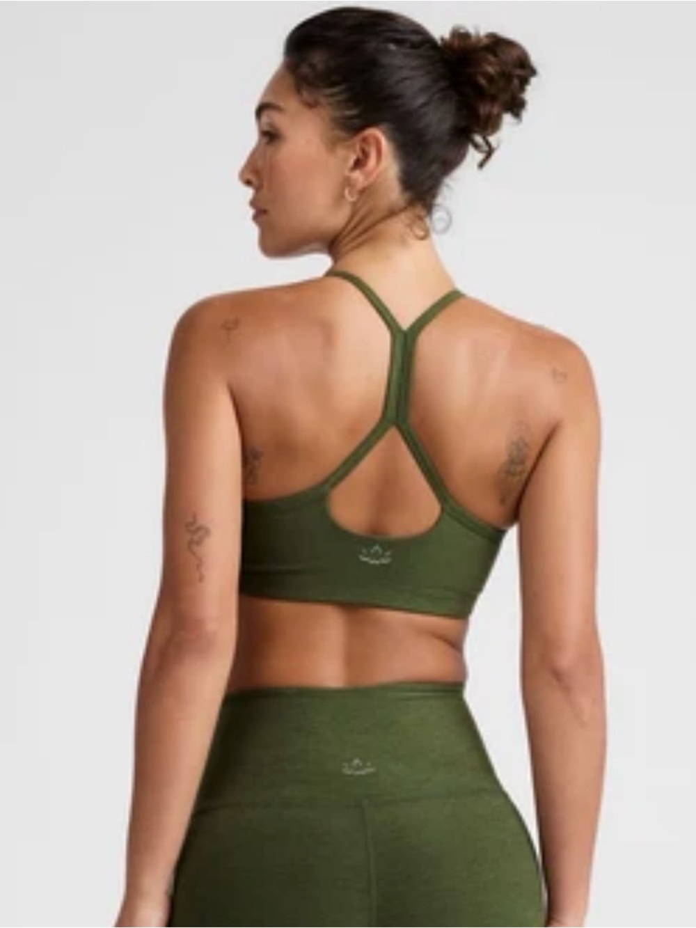 Beyond Yoga Olive Green Seamless Racerback Sports Bra